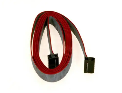 Kabel mit grauer und roter Ummantelung, endend in zwei schwarzen Steckverbindern. Hersteller ist Bosch.